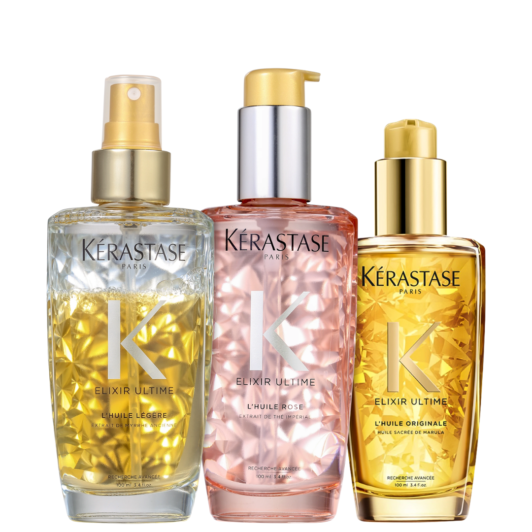 Kit Elixir Ultime Huile – Nutrição, Brilho e Leveza do Cabelo (3 produtos)