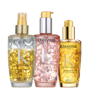 Kit Elixir Ultime Huile – Nutrição, Brilho e Leveza do Cabelo (3 produtos)